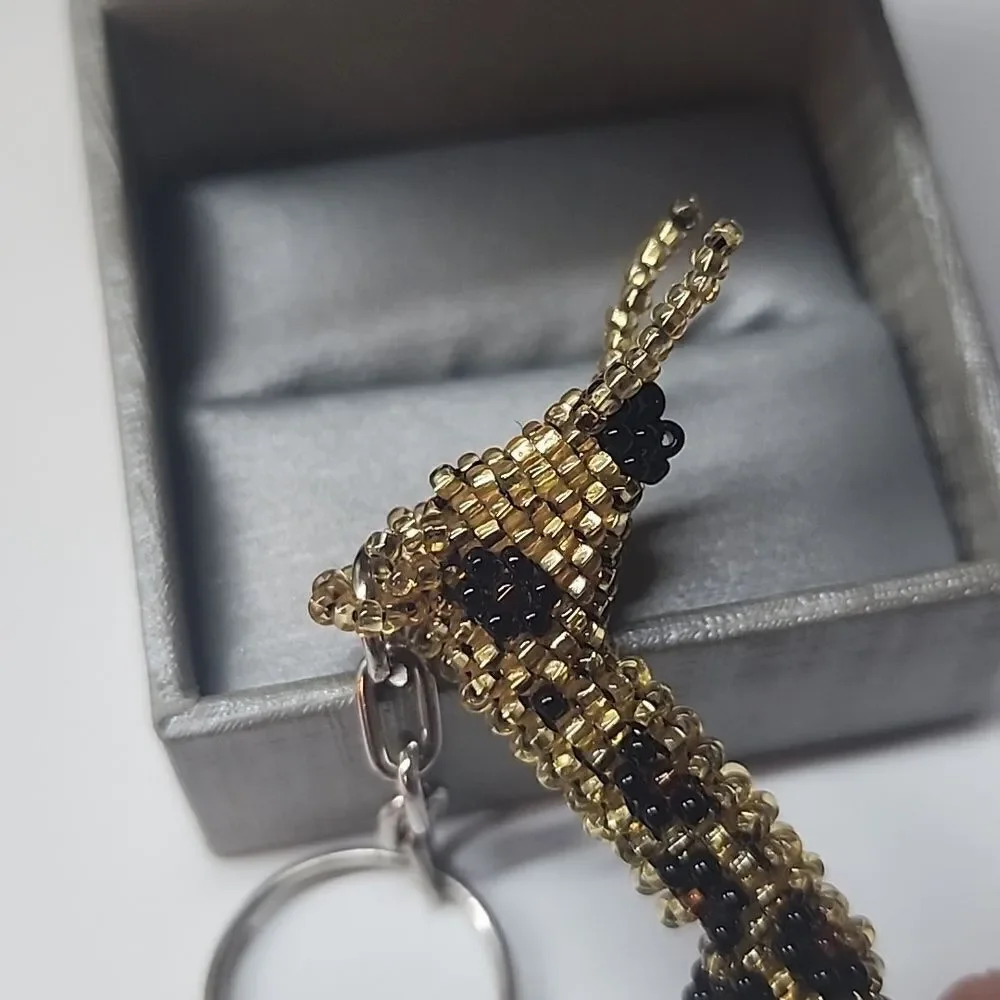 Beaded Guatemalan Giraffe Keychain